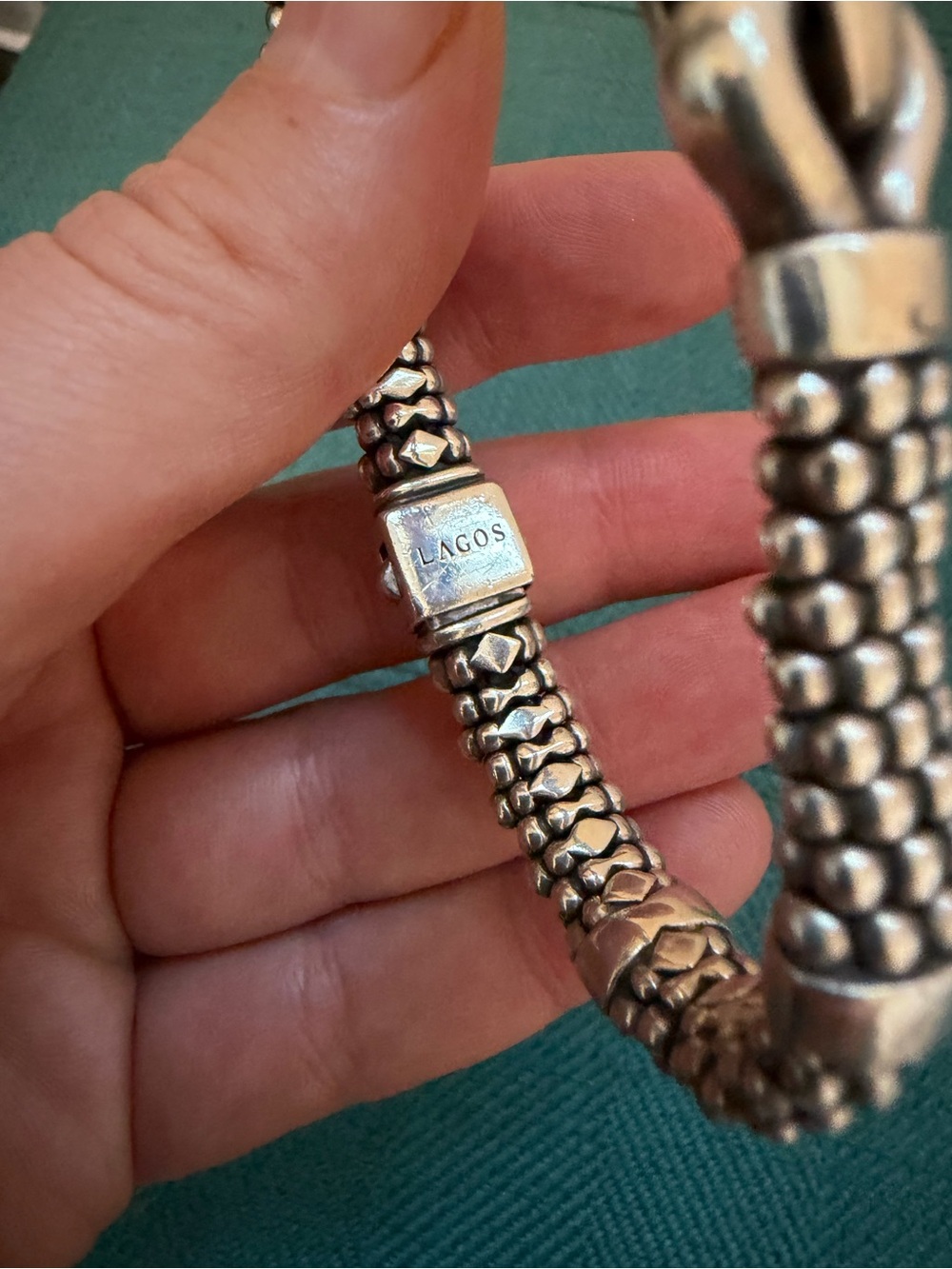 LAGOS Derby Silver Caviar Buckle Bracelet 6mm - Picture 7 of 7